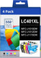 LC401XL Ink Cartridges Compatible for Brother, 4 Pack Standard Yield for MFC-J1010DW, MFC-J1170DW Printers