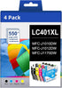 LC401XL Ink Cartridges Compatible for Brother, 4 Pack Standard Yield for MFC-J1010DW, MFC-J1170DW Printers