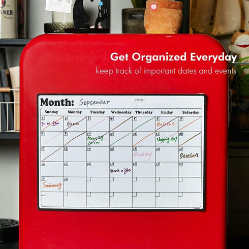 Volcanics Fridge Calendar Magnetic Dry Erase Whiteboard for Refrigerator Planners, 11.5 x 14.7 Inches