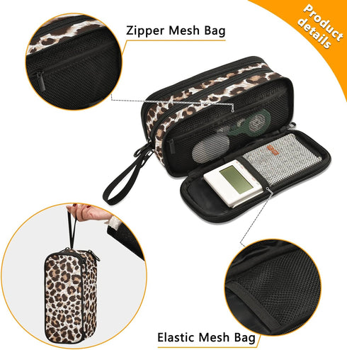 Leopard Cheetah Print Animal Pencil Case Large Capacity Pen Bag with Compartment Students Stationery Organizer Pencil Pouch Marker Case for School Office Work