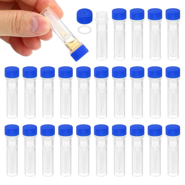 PATIKIL 0.5ml Plastic Cryogenic Vials, 200Pcs Self Standing Screw Top Test Tubes for Laboratory Science