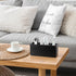 Pencil Pen Holder for Desk, Wooden Office Organizers with 4 Slots for Countertop, Makeup Brush Holder, Black