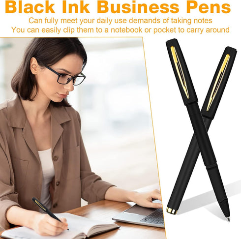 Outus 200 Pcs Black Gel Ink Pens, Ultra Fine Point Rollerball Pens for Office, School, Writing, Sketching