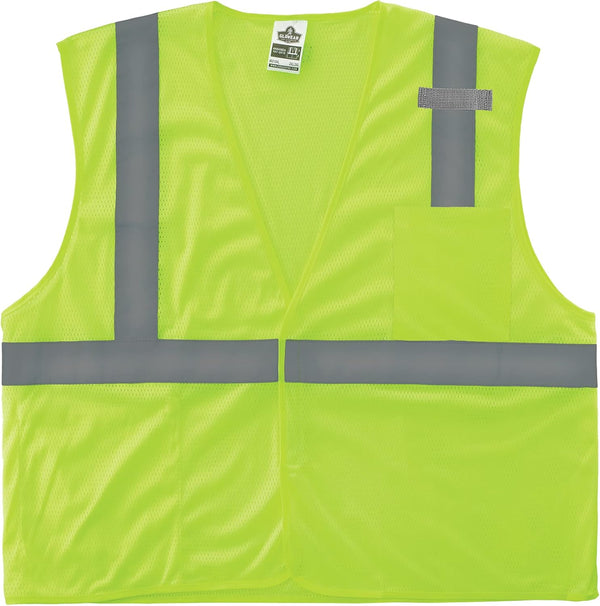 Reflective Safety Vest, High Visibility Mesh with Interior and Exterior Pocket, Class 2, Type R, Single Sizing