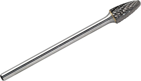 Carbide Burr SF-5L4 with 1/4 Inch Shank Diameter, Extended Long Double Cut Rotary Burr File, 4 Inch Length