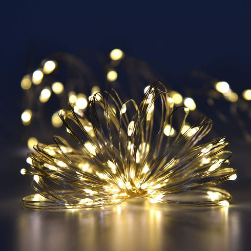 2 Pack 100 LED Solar Powered String Lights, Each 33FT Copper Wire 8 Modes Solar Fairy Lights Outdoor Waterproof for Garden, Patio, Party, Christmas, Home (Warm White) by SPRKLINLIN