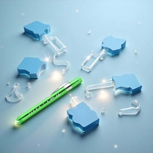 Galepromot Green Pen Light with Pupil Gauge LED Penlight for Nurses Doctors, Reusable Medical Penlight for Nursing