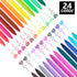 Retractable Gel Pens,Colored Gel Pens 24 Color Set Colorful Multi-color Ink 0.5mm Fine Point Comfort Grip Quick Drying for Journals Notebooks Planners Calendars Notes Drawing Crafts
