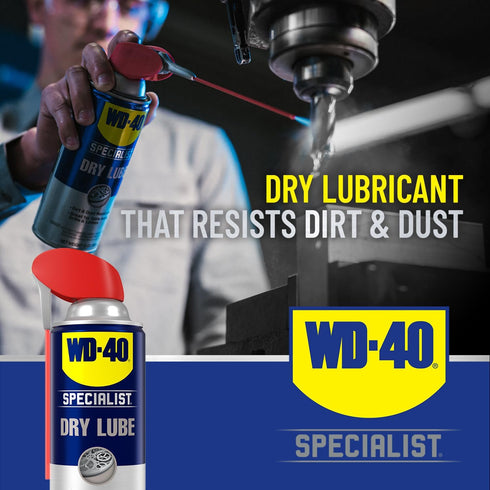 WD-40 10 Oz., Pack Specialist Dry Lube with Smart Straw, Lubricant for Corrosion Protection on Table Saws, Drills