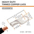 SELTERM 10pcs 8 AWG-3/8 Stud Tinned Copper Wire Lugs, Heavy Duty Battery Cable Ends, UL Marine Grade Connectors