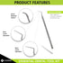 Cynamed Premium Stainless Steel Dental Tool Kit, Oral Care Hygiene Pick, Tartar Scaler, Tweezers & Mouth Mirror