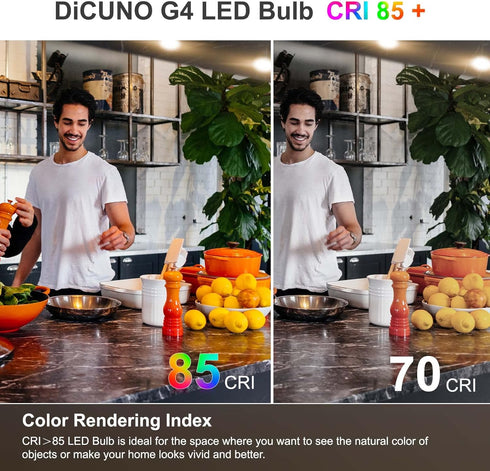 DiCUNO G4 LED Bulbs 12V 1.2W Replacement for JC Type G4 Bi-Pin Base Light Bulbs, Warm White 3000K, 10-Pack