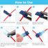 120 Pcs Quick Splice Wire Terminals - Male & Female Blue T-Tap Self-Stripping Quick Disconnects Kit