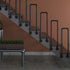 PAUANI U-shaped Industrial Iron Pipe Stairs Handrail - Metal Stair Railing, Anti-slip Side-mounted
