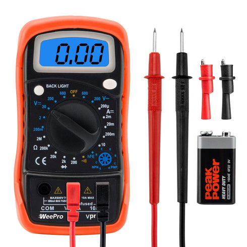 Vpro850L Digital Multimeter, DC AC Voltmeter, Ohm Volt Amp Test Meter with Backlit Display and Insulated Case