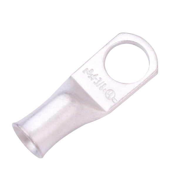 SELTERM 10pcs 4 AWG-3/8" Stud Tinned Copper Wire Lugs, Heavy Duty Battery Cable Ends, UL Marine Grade Connectors