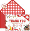 Whaline 50 Pack Baby Q Baby Shower Thank You Card Red BBQ