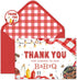 Whaline 50 Pack Baby Q Baby Shower Thank You Card Red BBQ