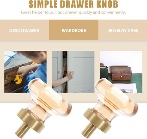 Crystal Dresser Knob and Cabinet Pull Handle, Glass Drawer Knob with Random Color, Suitable for Drawers, Cupboards