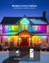 100ft 50 IP68 RGB+ IC Permanent Outdoor Lights, Eaves Lights with LED Lights, Waterproof, Music Sync with Remote