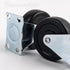 Framendino 2 Pack Rubber Caster Wheels, Fixed Black Casters with Rigid Non-Swivel Top Plate, 3 Inch
