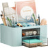 Marbrasse Pen Organizer with 2 Drawers, Multi-Functional Pencil Holder for Desk Accessories