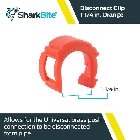 SharkBite 1-1/4 Inch Disconnect Clip for Push to Connect Brass Plumbing Fittings, UXLDC35 by SharkBite