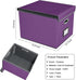 Upgraded File Organizer Box with Lid, Huolewa Collapsible Linen Hanging Filing & Storage Box for Office/Decor