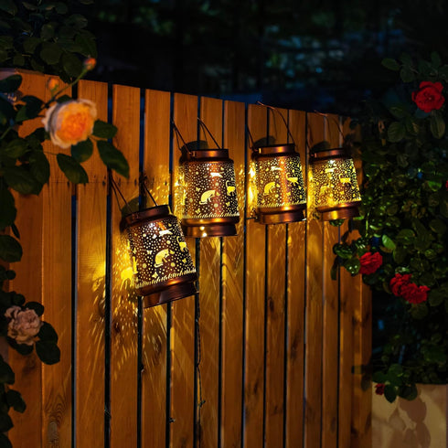Mothers Day Gifts for Mom Cat Solar Lanterns Outdoor Waterproof Hanging Solar Lights Cat Gifts for Women Men Metal