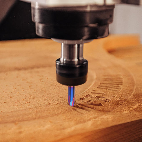 EANOSIC 30 1/4" 3-Flute Degree V Bit Shank, Carbide CNC Chamfer End Mill, V Groove Router Bit with Blue Nano Coating