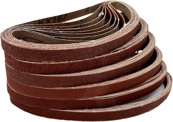1/2 x 18 Sanding Belt Assortment, 48 Pack, 8 Each of 60 80 120 150 240 400 Grit
