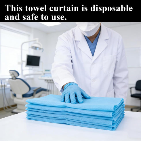 NCHEMDL 100 Count,18'' 26" 2-Ply Disposable Drape Sheets x White Drapes Non-Woven & Plastic Film - Drapes