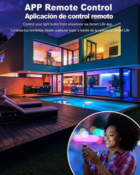 Bulbs, Bulbs 2.4GHz E26 A19, 120V, 4 Pack OHLUX Smart Light Color Changing LED for Alexa and Google Assistant, WiFi