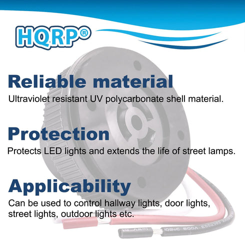 HQRP Photocell Sensor 3 Pins Receptacle Light Switch Socket for Dusk to Dawn Outdoor Plug Base for LED Flood Lights