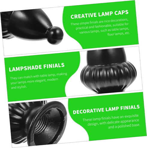 COHEALI 2pcs Set Decorative Horn Bracket Lamp Shade Finials