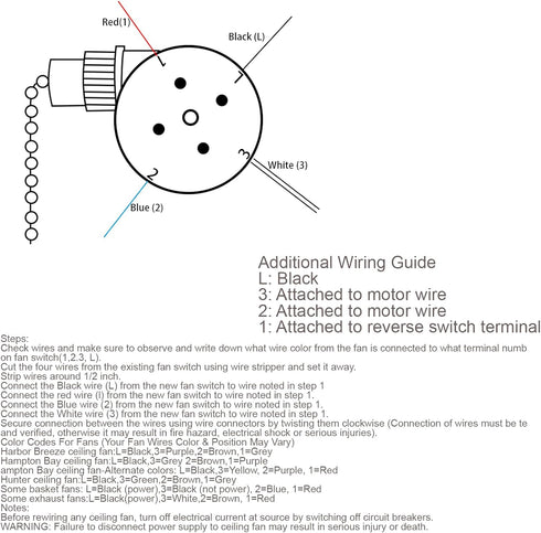 Topbuti 2 ZE-208s E89885 3 4 4 Pcs Ceiling Fan Switch Zing Ear Speed Wire Pull Chain Switch Fan Light Switches