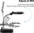 Helping Hands Magnifying Glass Soldering Station, LED Lighted 3.5X 12X Magnifier with Clips
