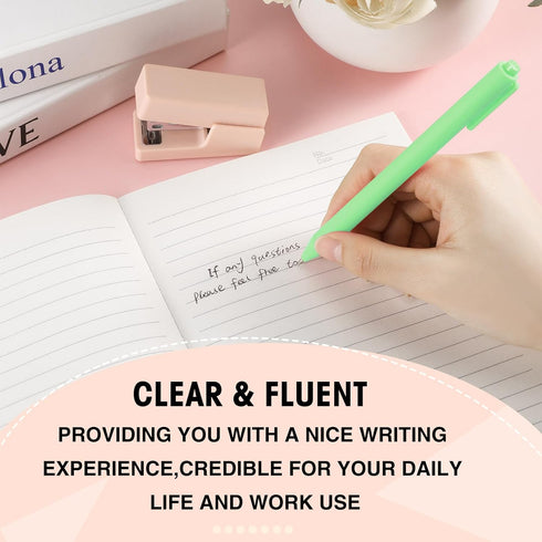 Teling 100 Pcs Cute Stylish Ballpoint Pens, Comfortable Writing Medium Point 1.0 mm for Office Supplies (Light Green)