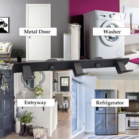 ULIBERMAGNET Heavy Duty Magnetic Coat Hooks, Strong Rubber Magnetic Rack for Refrigerator, Metal Cabinet, Door