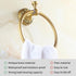 Antique Brass Towel Ring Hanger, Hand Towel Holder for Bathroom Kitchen Accessories, Wall Mounted Pattern Carving Design