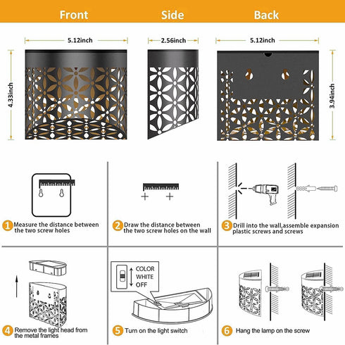 Generic 4 Pack, IP65 Solar Wall Lights Outdoor Waterproof LED Fence Deck Step Lights for Patio Yard Garden