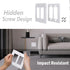 2 Pack 2-Gang Screwless Decorator/Rocker Wallplate Faceplate Cover for Outlet & Switch, Plus-Size, Glossy-White