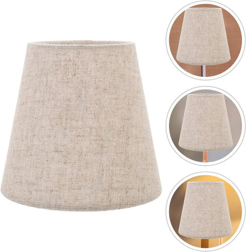 3.5X5.5X5 Inches Cabilock Fabric Drum Lamp Shade with Clip on for Table and Floor Lamps Replacement Lamp Cover Linen