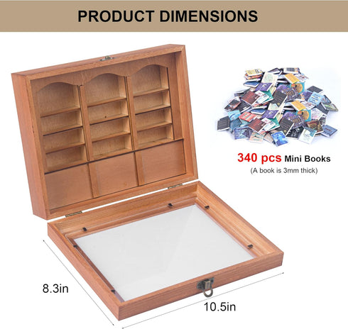 QTYWACYQ 340 Anxiety Bookshelf Mini Books with Minibooks Portable Bookshelf,Stress-Relief Booksshelf Organizer