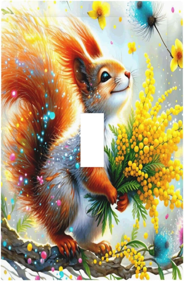 Sturin Colorful Squirrel Wall Plate Light Switch Cover 1 Gang Single Toggle Toggle