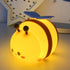 Cute Bee Night Light Silicone Rechargeable Touch-Controlled Dimmable RGB Lamp with Adjustable