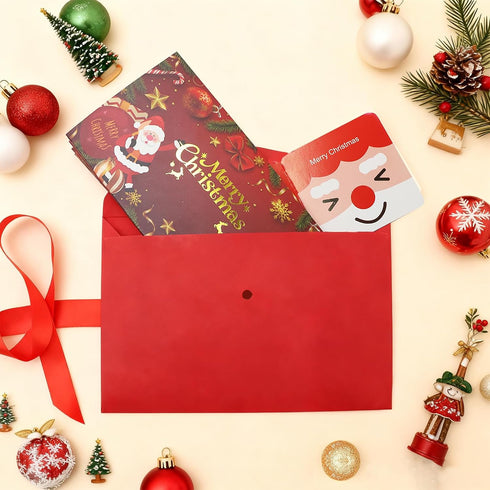 Mowpun 4 sets of Christmas Cash Envelope Book with 6 Slots, Money Holders