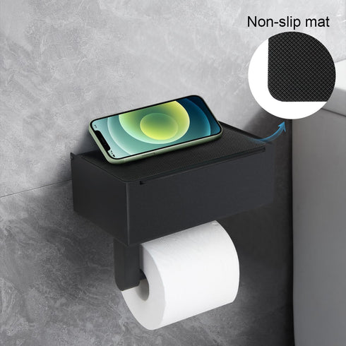 Toilet Paper Holder with Shelf,Wall Mount Wipes Dispenser & Storage for Bathroom,Keep Wet Wipes Hidden,Stainless Steel