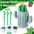 Resurhang 68 Set 8 50 9 Pcs Cactus Stationery Includes Cactus Pencil Holder Cactus Shaped Gel Ink Pens Waterproof Vinyl