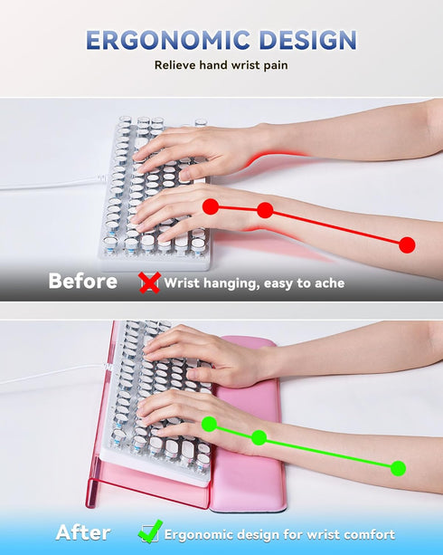 Laborio Computer Keyboard Wrist Rest Stand for Desktop, Keyboard Holder for Easy Typing with Wrist Pad for Office Desk